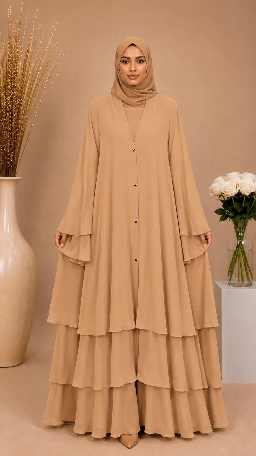 3 Step Abaya with Full Flyer 5