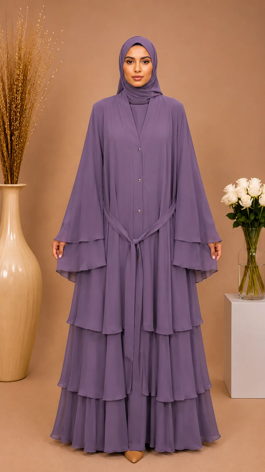 3 Step Abaya with Full Flyer 3