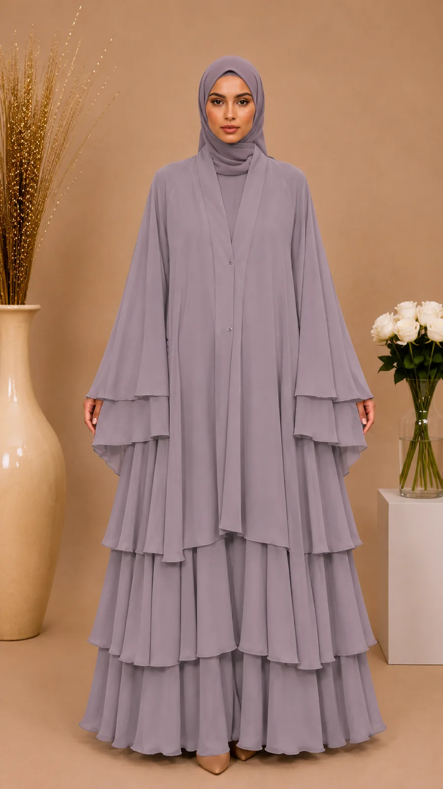3 Step Abaya with Full Flyer 2