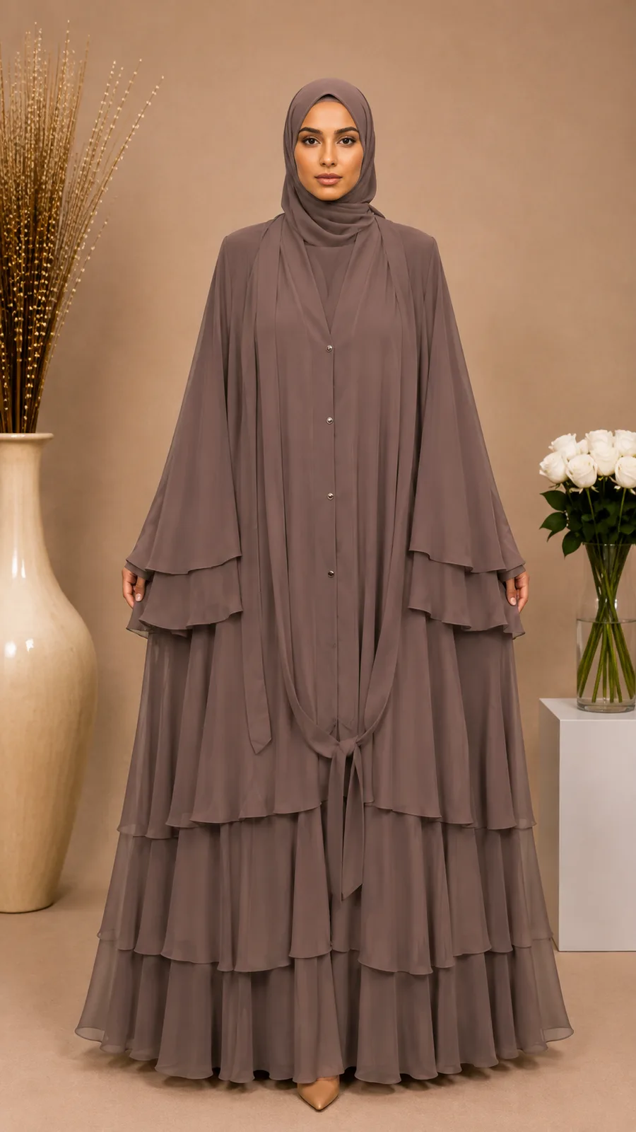 3 Step Abaya with Full Flyer 6