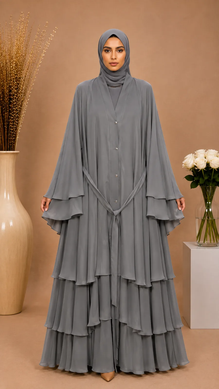 3 Step Abaya with Full Flyer 1