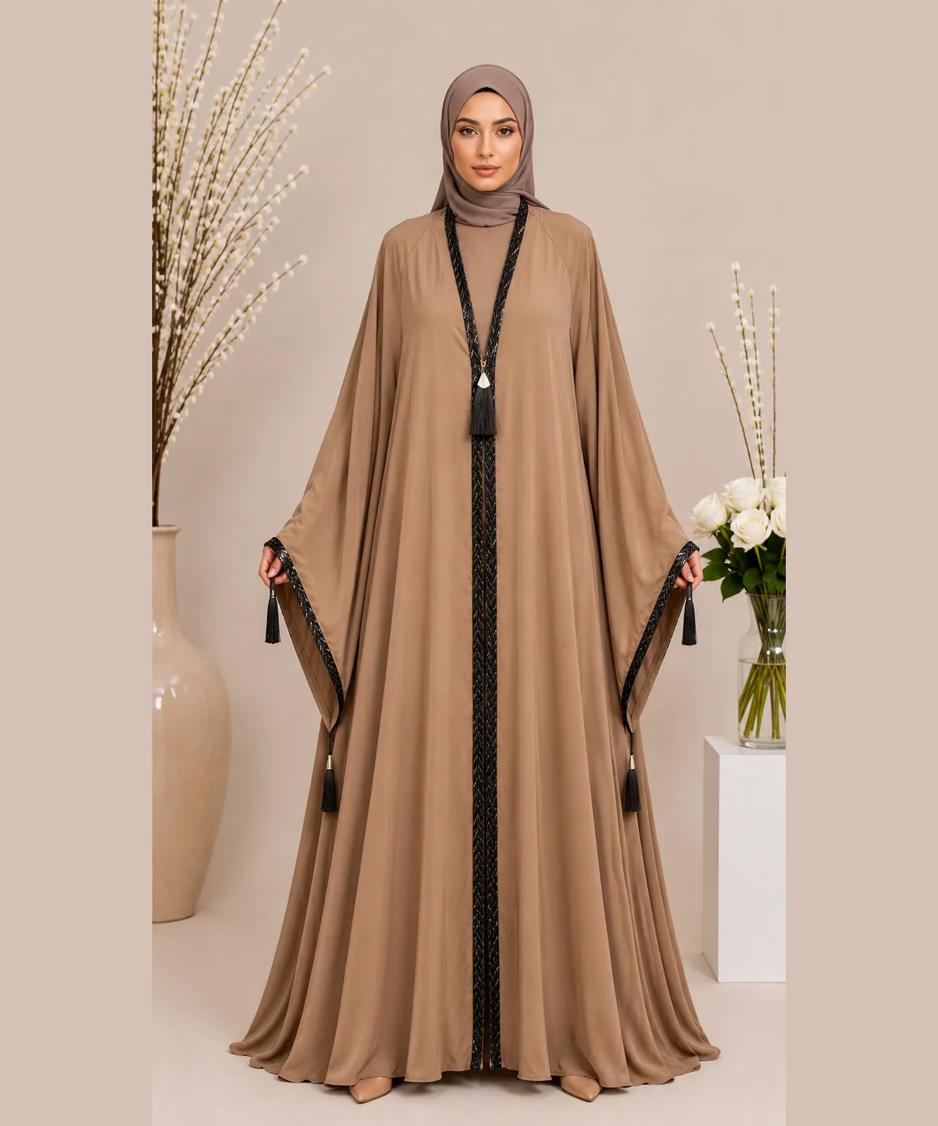 Cutdana Lace Abaya