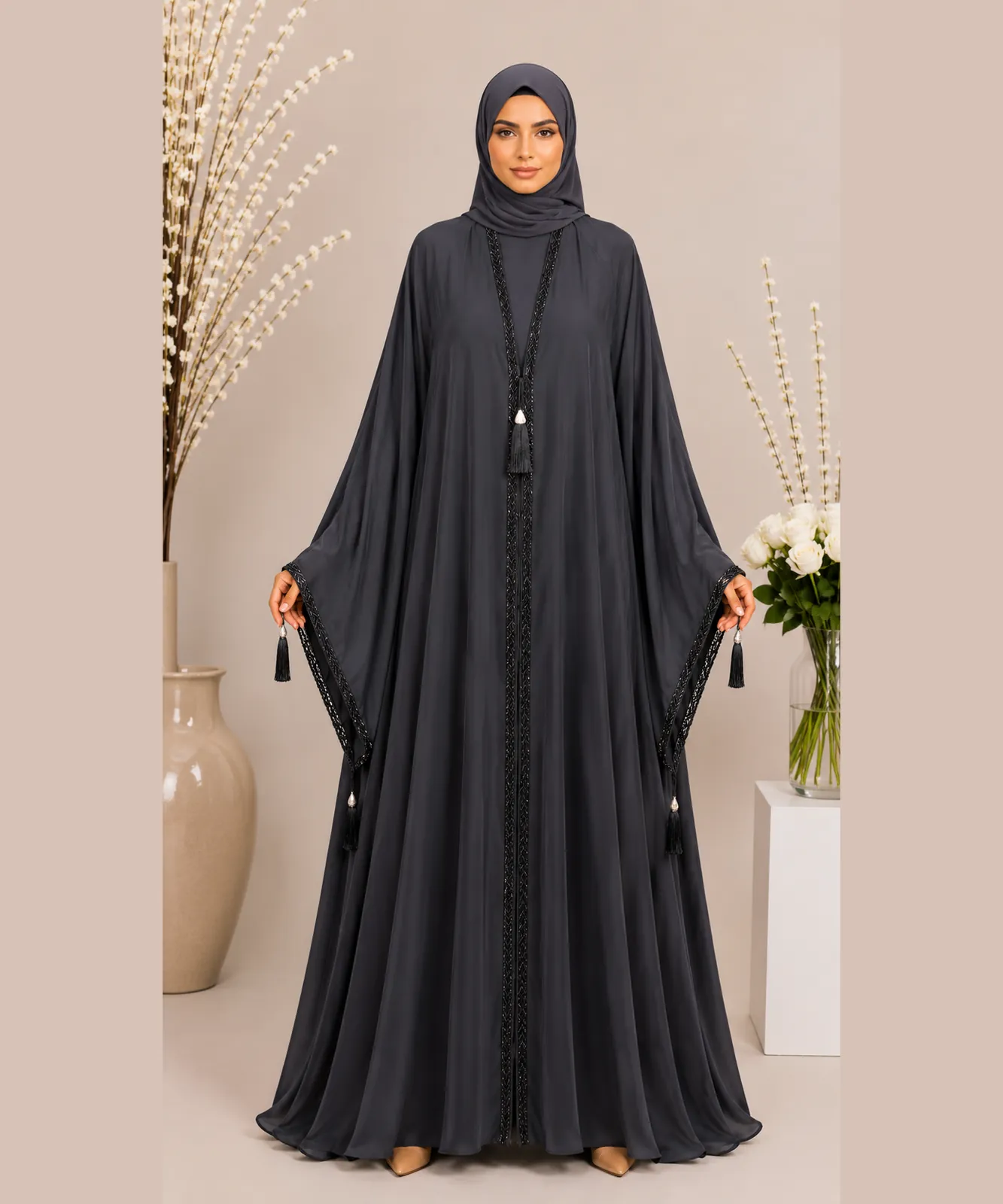 Cutdana Lace Abaya 2