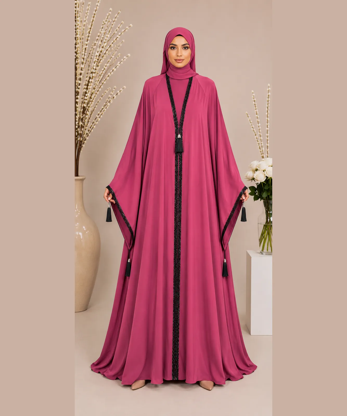 Cutdana Lace Abaya 6