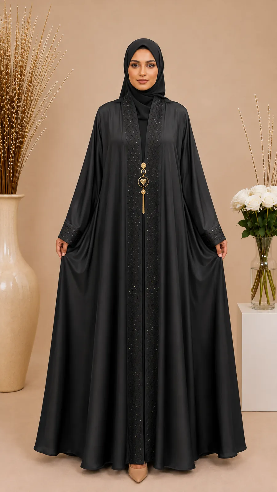 Double Jacket Abaya with Original DMC Stones 3