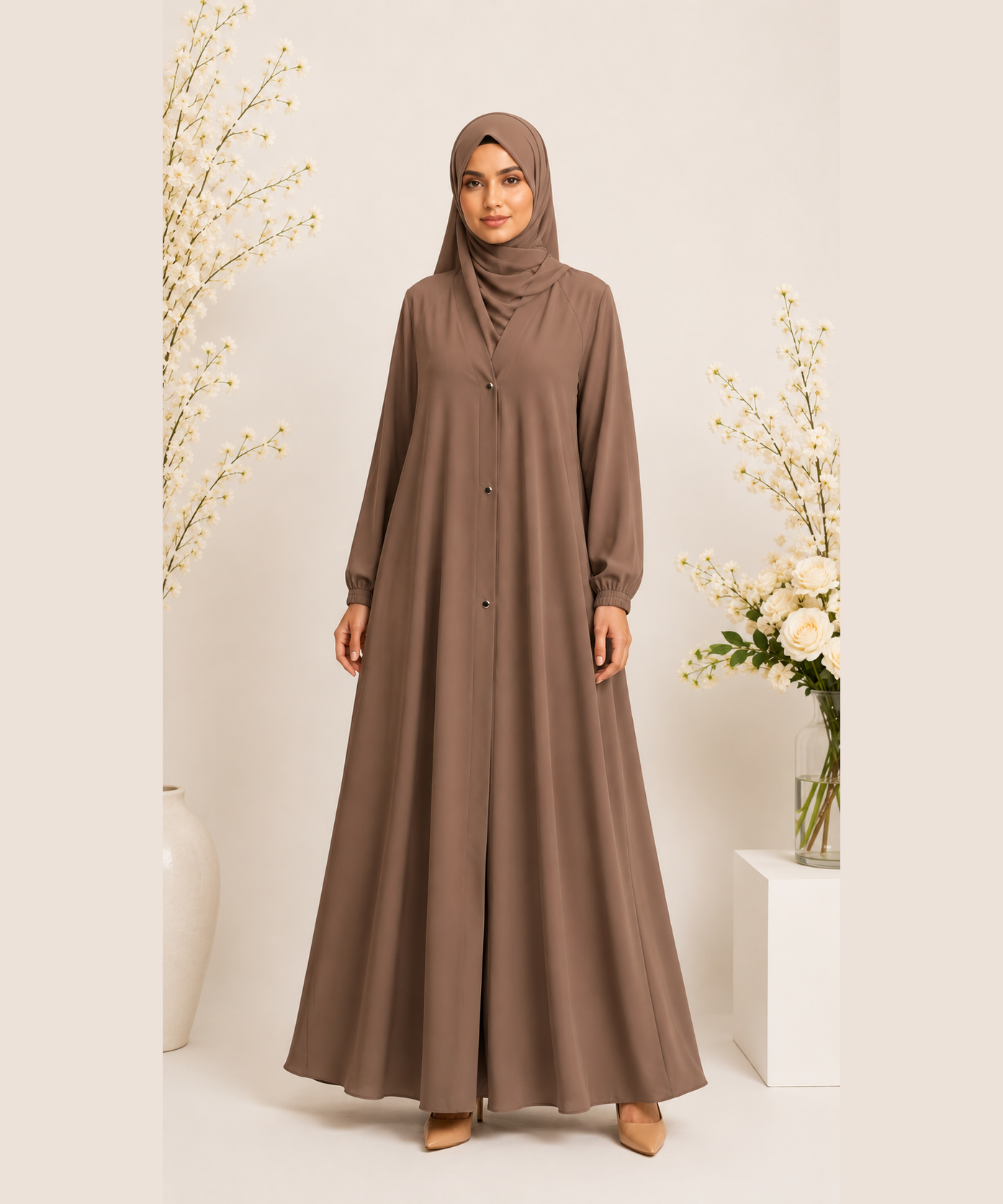 Stuff Soft Georgette Abaya - Mocha Brown