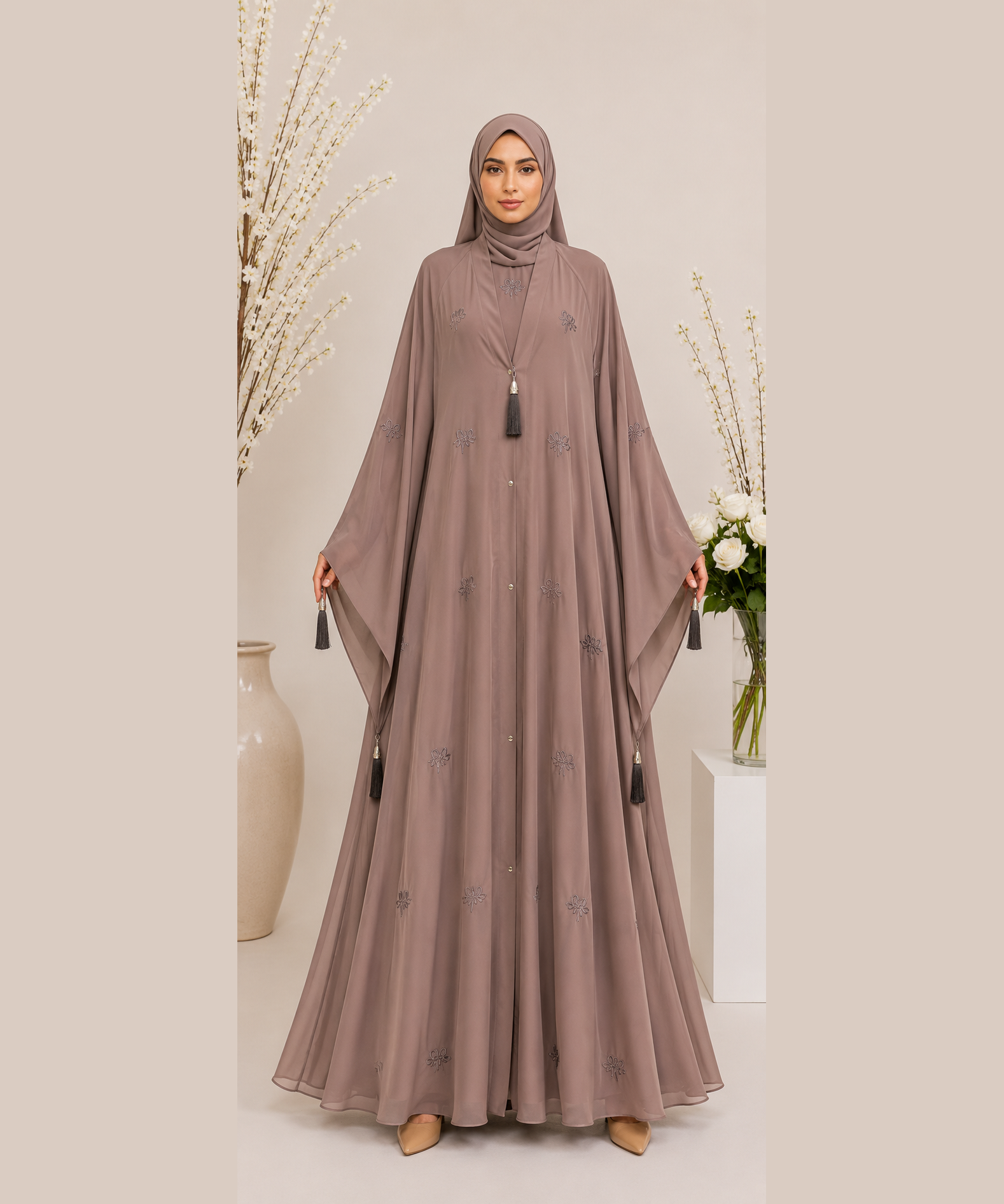 Stuff Nida Fabric - Full Flair 220 - Mocha Taupe