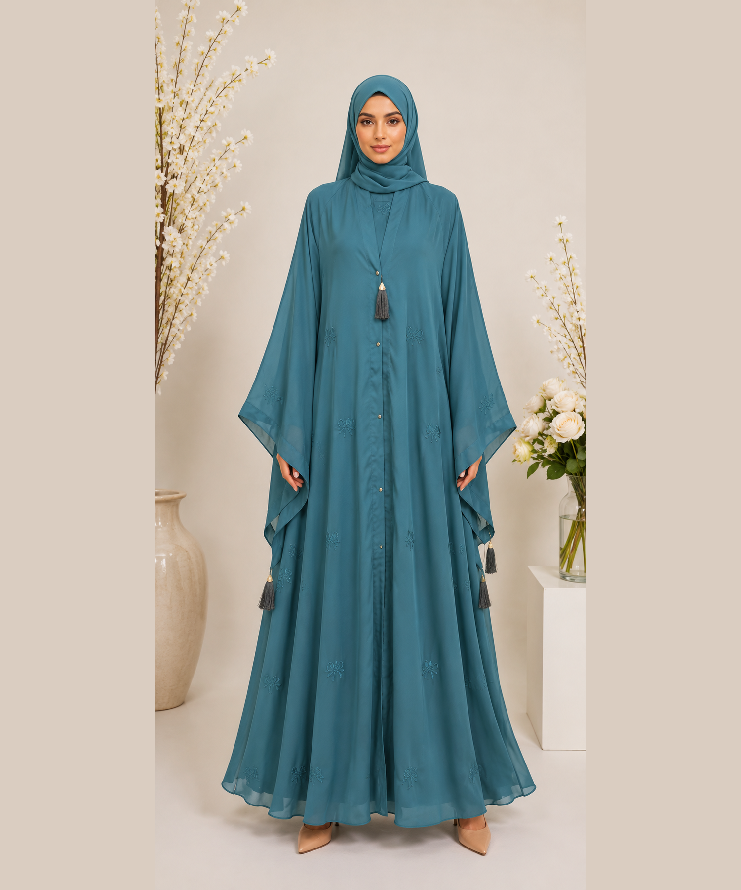 Stuff Nida Fabric - Full Flair 220 - Teal (Batwing Sleeve)