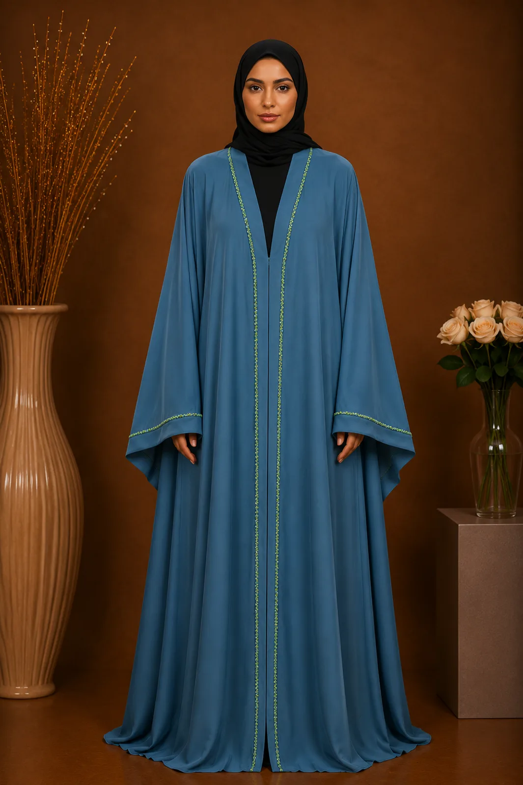 Zoom Fabric Light Handmade Work Abaya